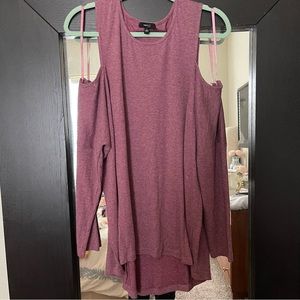 Cold shoulder plum sweater